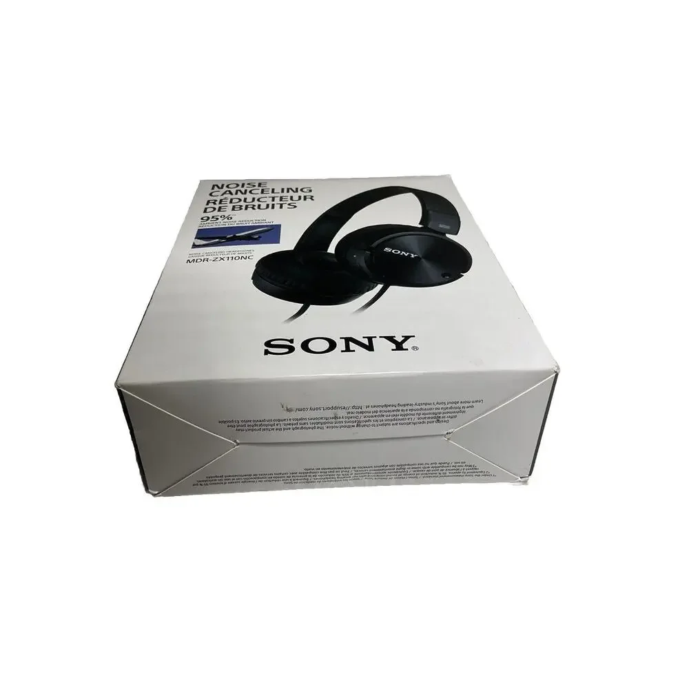 Sony MDR-ZX110NC Noise Cancelling Stereo Headphone Black Airplane Headphones